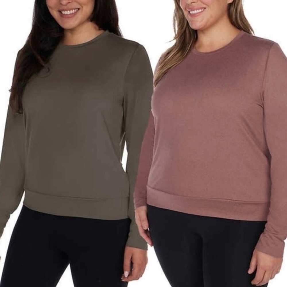 Lukka Women's Crew Neck Sweater - Olive Green and Dusty Pink